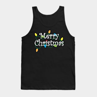 Merry Christmas White and Gray Tank Top